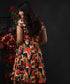 Cap Sleeved Round Neck Printed Dress